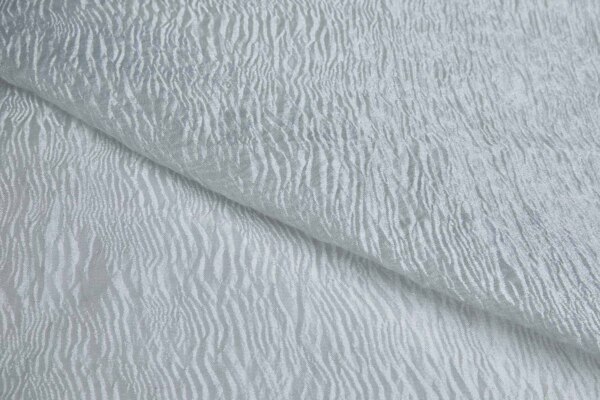 Crinkled Metallic Poly Organza - Off White / Silver fabric