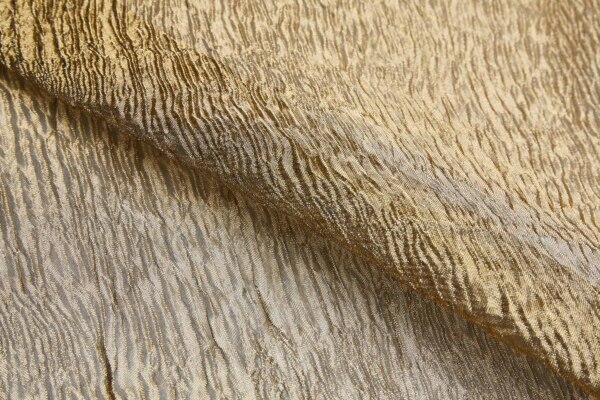 Crinkled Metallic Poly Organza - Black / Gold fabric