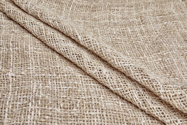 Super Chunky Open Weave Raw Silk - Natural fabric
