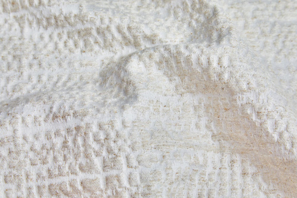 Textured Reversible Cotton Jacquard - Oatmeal fabric