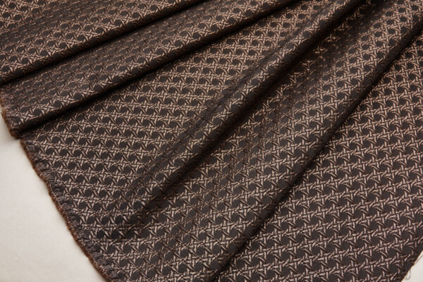 Rattan Pattern Stretch Jacquard - Brown / Bronze