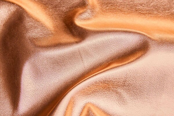 Medium Weight Leather Texture Metallic Leatherette in Copper fabric