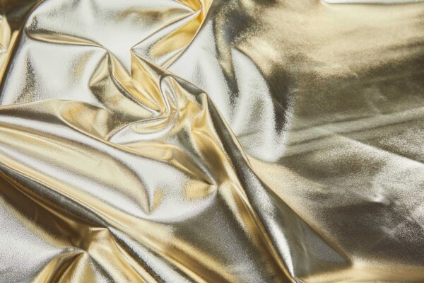 Medium Weight Textured Metallic Leatherette in Gold fabric