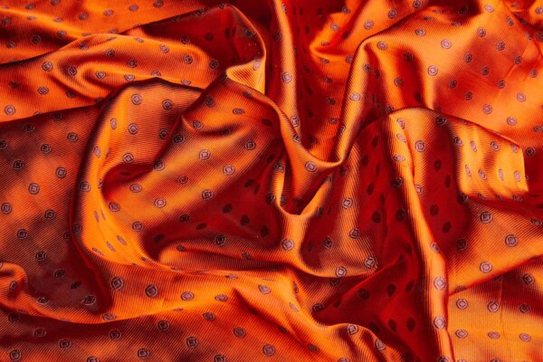 Polka Dot Spot Brocade in Orange with Maroon fabric