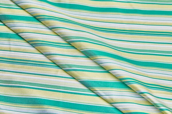 Green and Ivory Woven Stripe Twill fabric