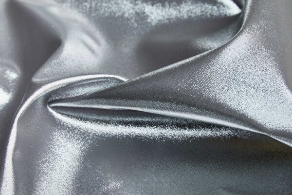Medium Weight Sparkly Metallic Gunmetal Grey Leatherette fabric