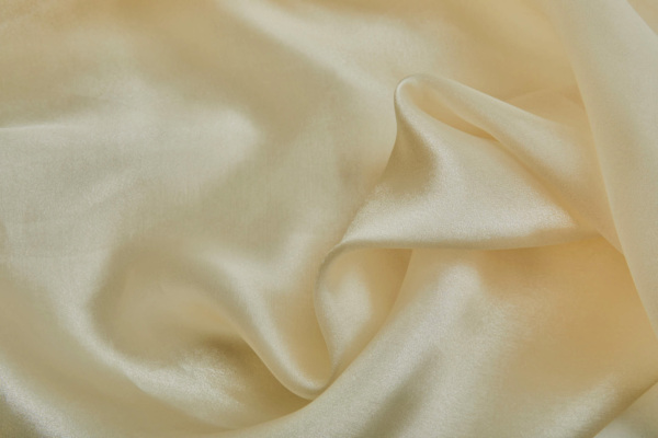 Super Glossy Satin Organza - Cream fabric