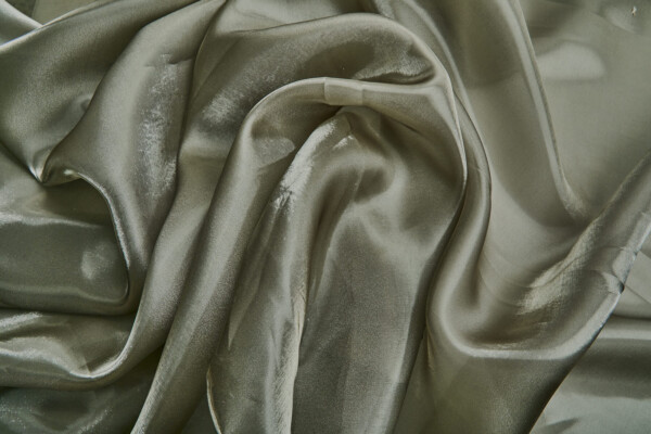 Super Glossy Satin Organza - Khaki fabric