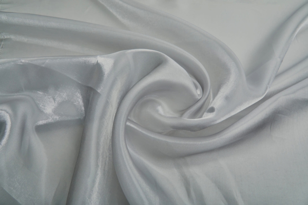 Super Glossy Satin Organza - Pearl Grey fabric