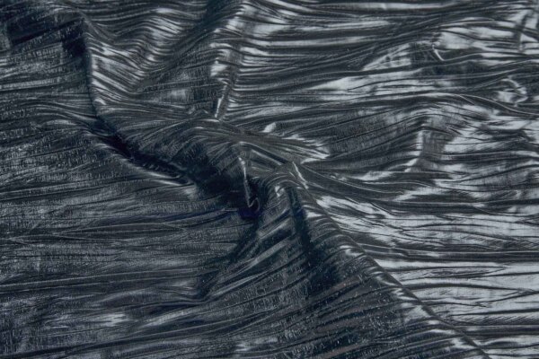 Pleated Soft Black PVD / PU Coated Poly fabric