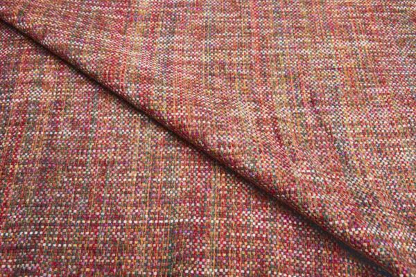 Cotton Chenille Tweed Weave - Rust, Green and Multi Colour fabric