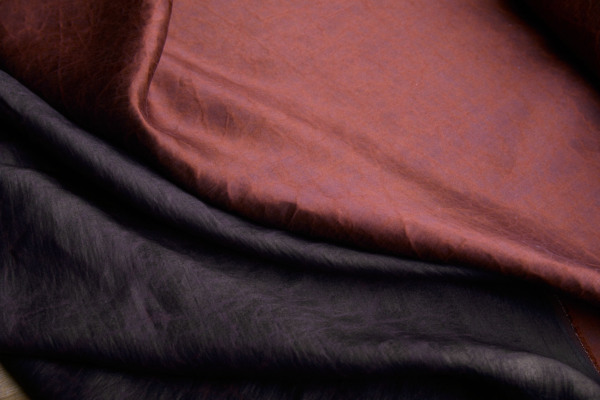 Mud Silk - Satin - Chestnut / Black fabric