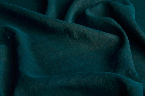 Mud Silk - Habotai - Dark Teal / Black fabric