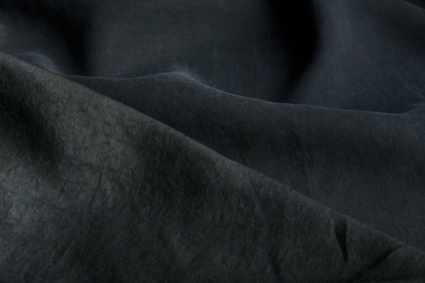 Mud Silk - Habotai - Washed Black / Black fabric