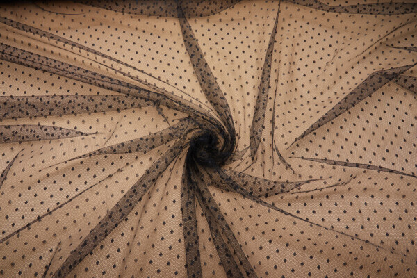 Point D'Esprit Spot / Dot Tulle - Black