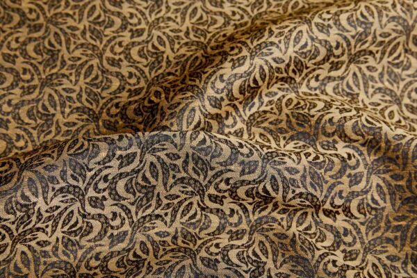 Silk and Linen Jacquard - Yellow and Black fabric