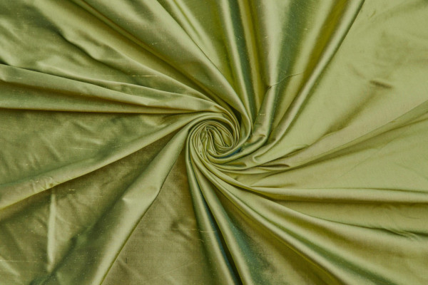 Silk Dupion - Lime Green shot Dark Green fabric