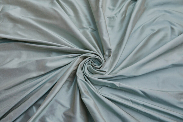 Silk Dupion - Duck Egg Blue shot Pale Pink fabric