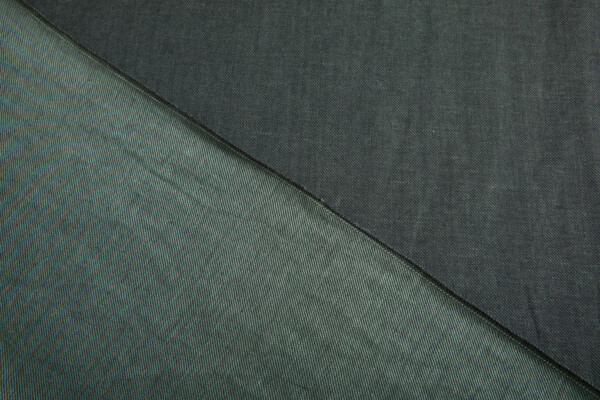 Reversible Linen Twill Weave - Green / Black fabric