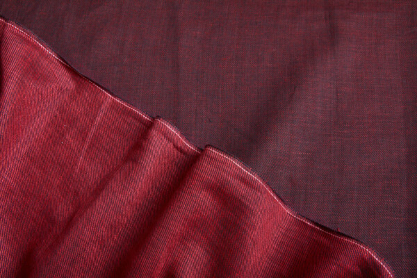 Reversible Linen Twill Weave - Red / Black fabric
