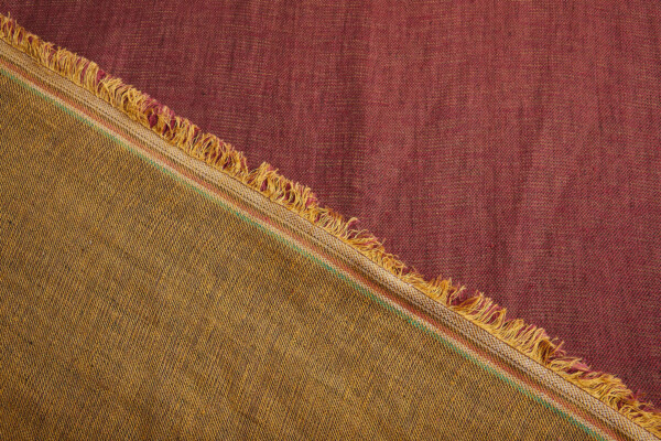 Reversible Linen Weave - Firebrick, Ochre and Brown fabric