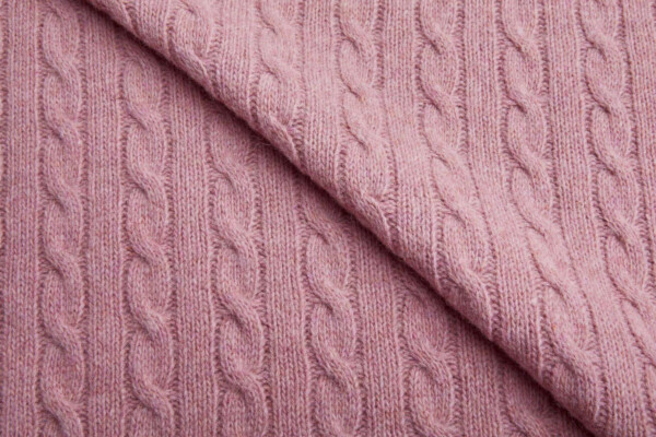 Wool Cable Knit - Tea Rose fabric