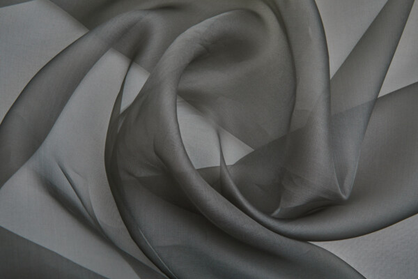 Italian Silk Organza - Graphite Grey fabric