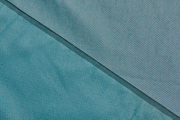 Silk and Lurex Mini Diamond Brocade - Aqua / Silver fabric