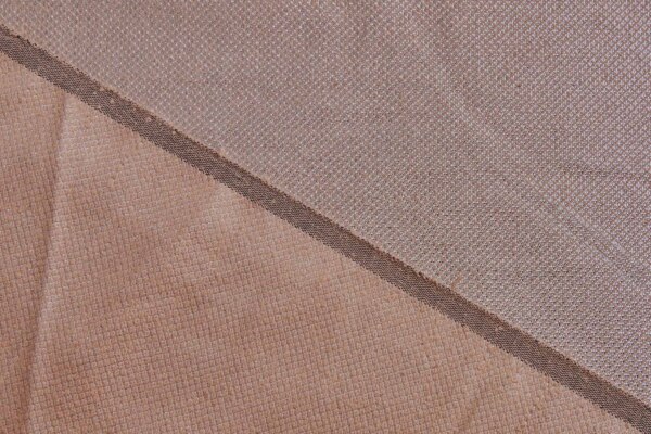 Silk and Lurex Mini Diamond Brocade - Pale Peach / Silver fabric