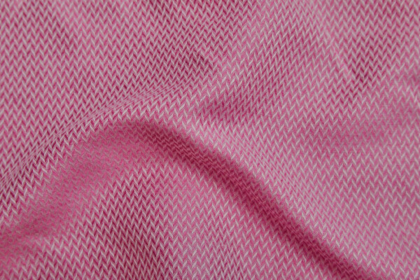 Tencel and Linen Small Herringbone Jacquard - Pink and ivory fabric