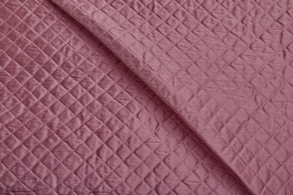 Quilted Silk Dupion Diamond Pattern - Rhubarb Rose fabric
