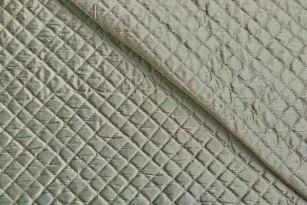 Quilted Silk Dupion Diamond Pattern - Khaki fabric