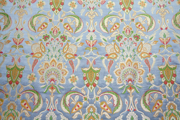 Banaras Brocade - Dusty Blue, Gold & Multi fabric