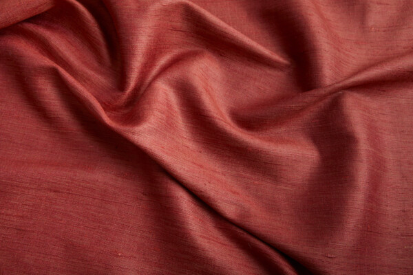 Rust Red Textured Raw Silk Tassar