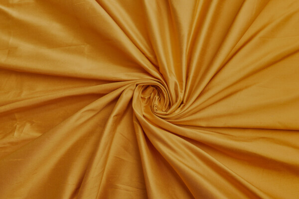 Silk Dupion - Saffron shot Yellow fabric