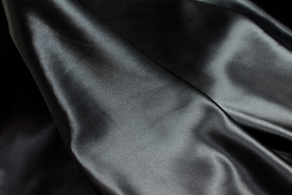 Silk Satin Backed Crepe - Black fabric