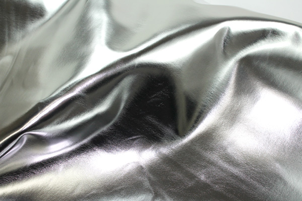 Leatherette - Metallic High Gloss Silver fabric