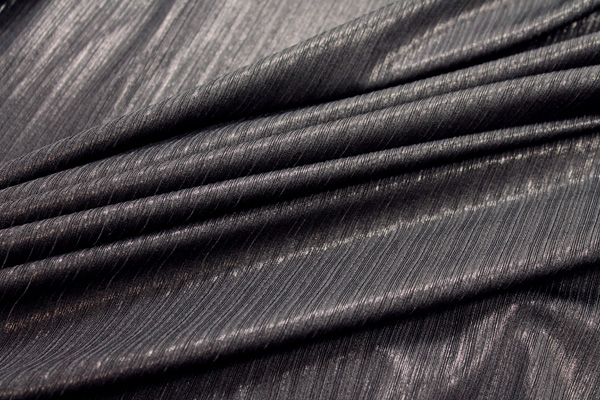 Slinky Jersey - Black Metallic Stripe fabric