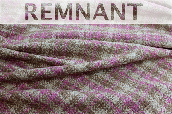 Wool Check - Pink Beige and Camel - 1.1m Piece