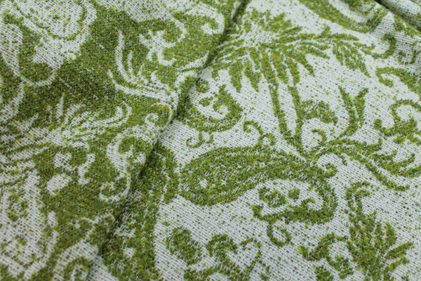 Wool Paisley - Green and Ivory fabric