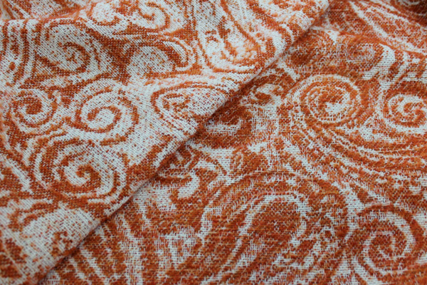 Wool Paisley - Orange and Ivory fabric