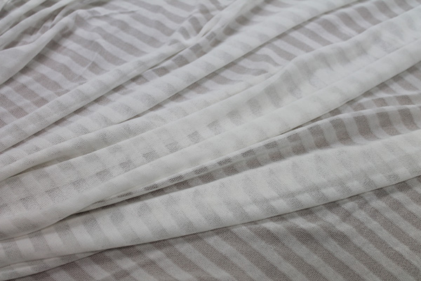 Striped Sheer Jersey - White fabric