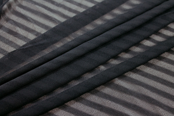 Striped Sheer Jersey - Black fabric
