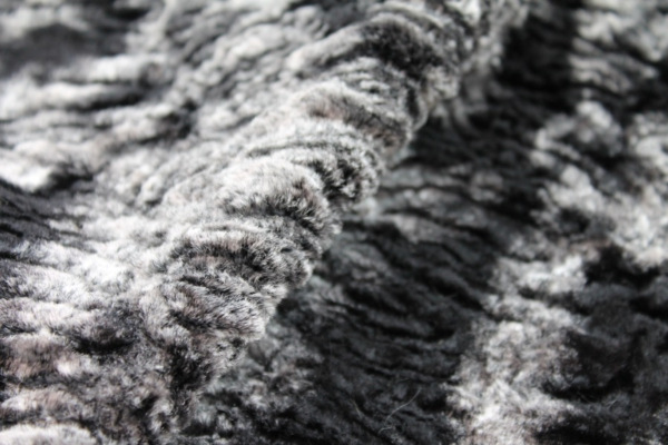 Faux Fur - Textured Grey Black Short Pile fabric