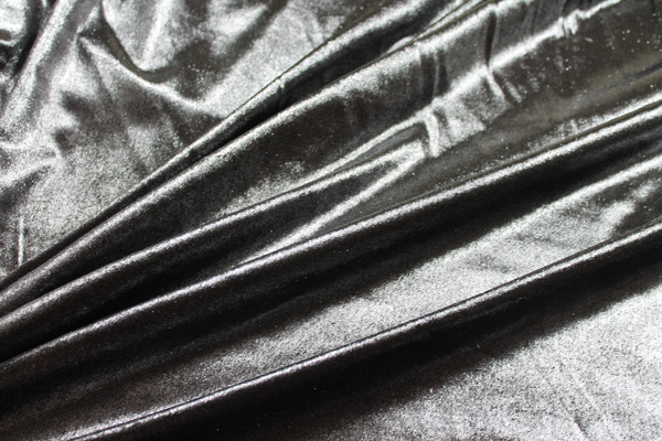 Foiled Silk Velvet - Silver Black fabric