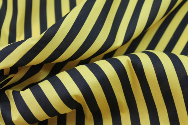 Striped Cotton - Black and Yellow fabric