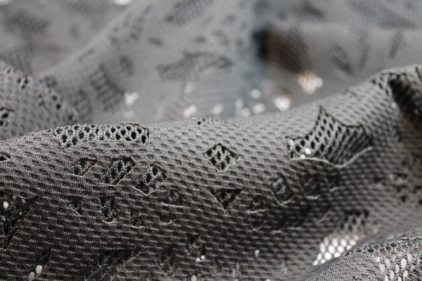 Patterned Jersey Net - Black fabric