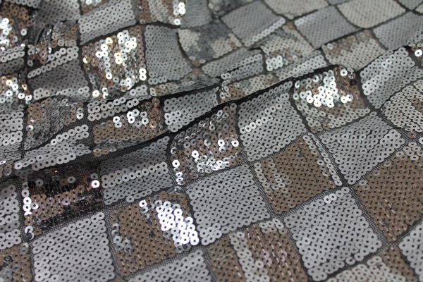 Harlequin Sequin On Tulle - Silver / Matte Silver fabric