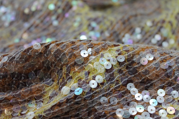Sequin On Leopard Print Chiffon fabric