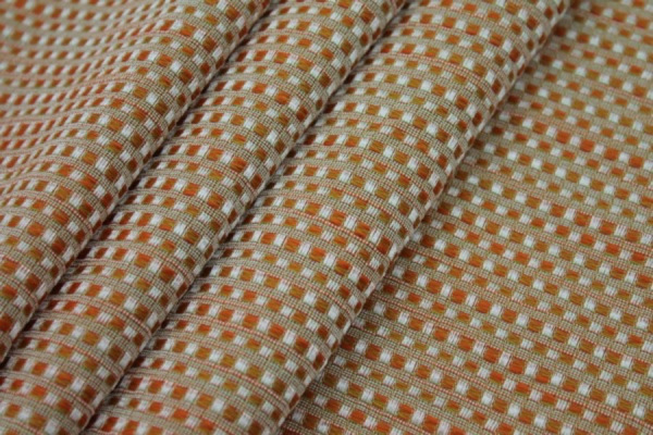 Orange Tweed Texture Brocade fabric